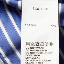 Pre Owned Sacai Blue Striped Cotton Poplin Flared Shirt S