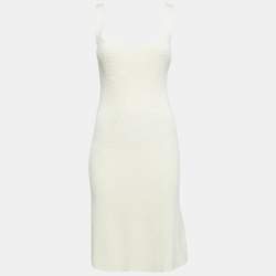 Safiyaa White Ivory Rib Knit Huanca Mini Dress S