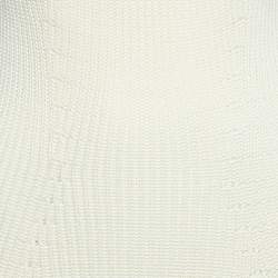 Safiyaa White Ivory Rib Knit Huanca Mini Dress S