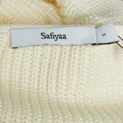 Safiyaa White Ivory Rib Knit Huanca Mini Dress S