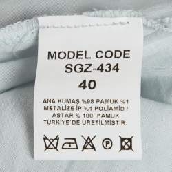 Pre Owned Sagaza Light Blue Pin Striped Cotton Rokoko Mini Dress