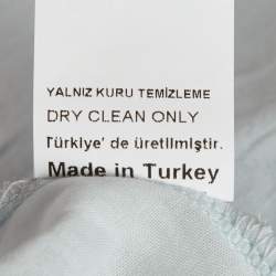 Pre Owned Sagaza Light Blue Pin Striped Cotton Rokoko Mini Dress