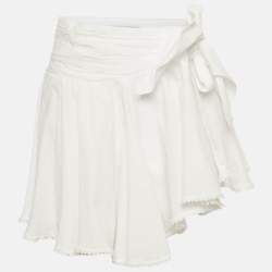 Pre Owned Sagaza White Cotton Wrap Mini Skirt M