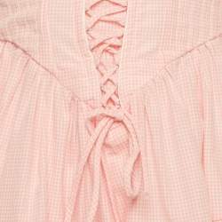 Pre Owned Sagaza Pink/White Check Cotton Matilda Mini Dress M