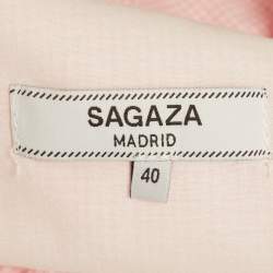 Pre Owned Sagaza Pink/White Check Cotton Matilda Mini Dress M