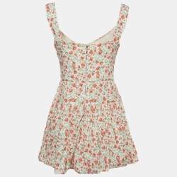 Pre Owned Sagaza Cream Floral Print Delizia Mini Dress M