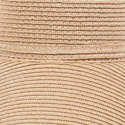 Saint Laurent Beige Scarf Detail Straw Visor Size 57