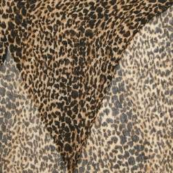 Saint Laurent Brown Leopard Print Wool Losange Scarf