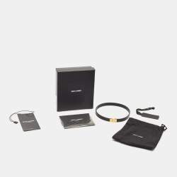 Saint Laurent Black Leather Le Carré Double Wrap Belt