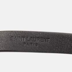 Saint Laurent Black Leather Le Carré Double Wrap Belt