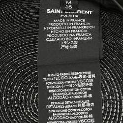 Saint Laurent Paris Black Straw Chapeau Grand Canotier Hat M