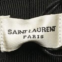 Saint Laurent Paris Black Straw Chapeau Grand Canotier Hat M