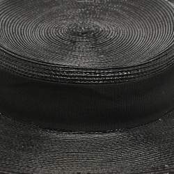 Saint Laurent Paris Black Straw Chapeau Grand Canotier Hat M
