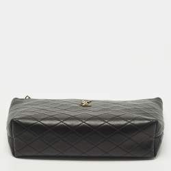 مملوكة مسبقًا Saint Laurent Gaby Cosmetic Pouch Black Quilted Leather