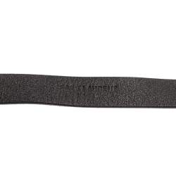 Pre Owned Saint Laurent Black Leather Slim Buckle Belt 85CM