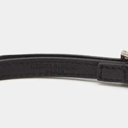 Pre Owned Saint Laurent Crystal Buckle Black Leather Choker