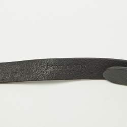 Pre Owned Saint Laurent Black Leather Buckle Slim Belt 95CM