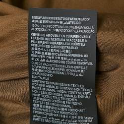 Saint Laurent Khaki Brown Cotton Single Breasted Coat M