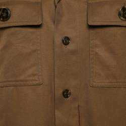 Saint Laurent Khaki Brown Cotton Single Breasted Coat M