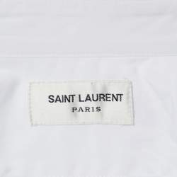 Pre Owned Saint Laurent Paris White Cotton Button Front Shirt L