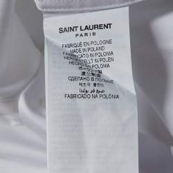 Pre Owned Saint Laurent Paris White Cotton Button Front Shirt L