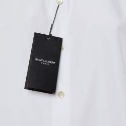 Pre Owned Saint Laurent Paris White Cotton Button Front Shirt L