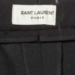 Saint Laurent Paris Black Wool Straight Leg Trousers L
