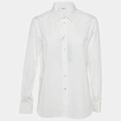 Saint Laurent Paris White Cotton Button Front Shirt L
