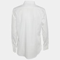 Saint Laurent Paris White Cotton Button Front Shirt L