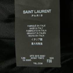 Saint Laurent Black Leather Pleated Mini Skirt M