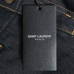 Pre Owned Saint Laurent Navy Blue Denim Skinny Jeans M