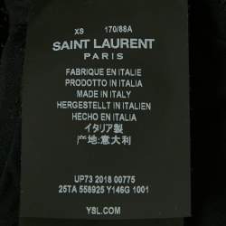 Pre Owned Saint Laurent Paris Black Sequin Embellished Jersey Cut-Out Swimsuit XS