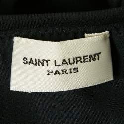 Pre Owned Saint Laurent Paris Black Sequin Embellished Jersey Cut-Out Swimsuit XS