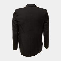 Pre Owned Saint Laurent Paris Black Wool Tailored Blazer L
