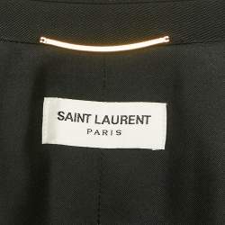 Pre Owned Saint Laurent Paris Wool Button Front Tuxedo Jacket M