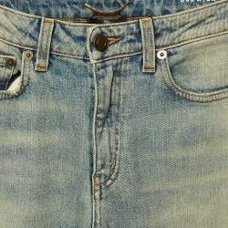 Pre Owned Saint Laurent Paris Pale Blue Denim D05 Skinny Jeans S/Waist 28"