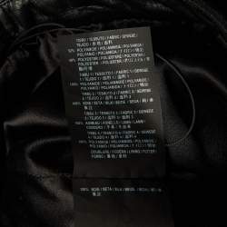 مملوكة مسبقًا Saint Laurent Black Leather & Sequin Tulle Mini Skirt L 