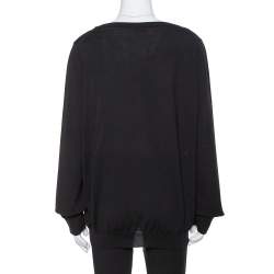 Pre Owned سويتر سان لوران باريس رقبة حرف في صوف أسود XXL