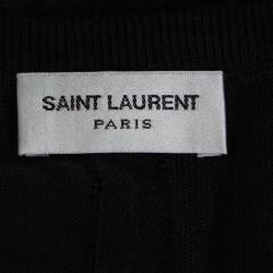 مملوكة مسبقًا Saint Laurent Paris Black Wool V-Neck Sweater S