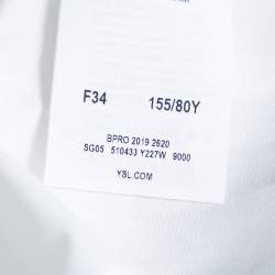 مملوكة مسبقًا Saint Laurent Paris White Cotton Button Front Shirt S