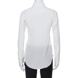 Saint Laurent Paris Off White Silk Button Front Shirt S