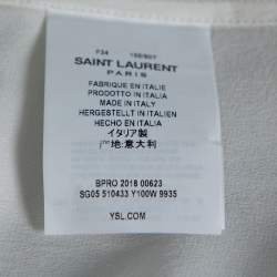 مملوكة مسبقًا Saint Laurent Paris Off White Silk Button Front Shirt S