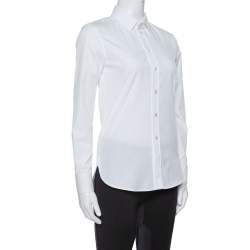 Pre Owned Saint Laurent Paris White Cotton Button Front Shirt S