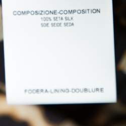 مملوكة مسبقًا Yves Saint Laurent Brown Leopard Printed Silk Satin Cowl Neck Detail Shift Dress S