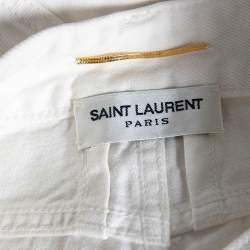 Saint Laurent White Stone Washed Denim Jeans M 