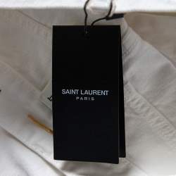 Saint Laurent White Stone Washed Denim Jeans M 