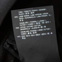 Pre Owned بليزر سان لوران صوف أسود بصف أزرار مقاس كبير جدًا - إكس لارج