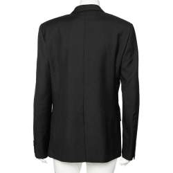 Saint Laurent Black Wool Single Breasted Blazer XXL 