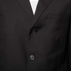 Saint Laurent Black Wool Single Breasted Blazer XXL 