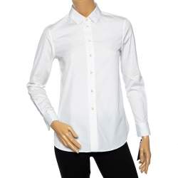 Saint Laurent White Cotton Button Front Shirt S